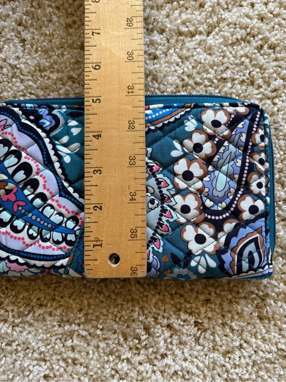 Vera Bradley Family Travel Wallet Haymarket Paisley Jewel Quilted Zip Around NWT